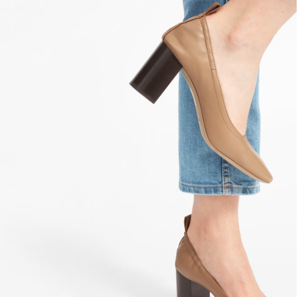 Everlane - The Day High Heel in Pecan Taupe